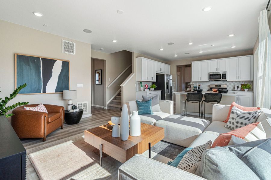 Furnished interior view inside a new home in Trailstone, Arvada (Image 10).