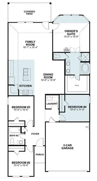 2D floor plan layout of this home in Miller's Pond, Rosenberg, TX (Image 4).
