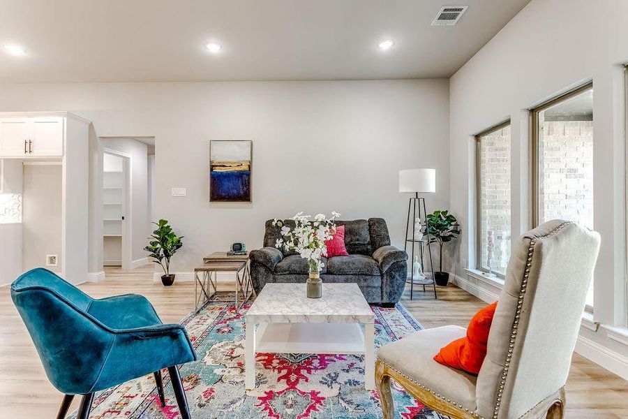 Living room featuring light hardwood / wood-style floors