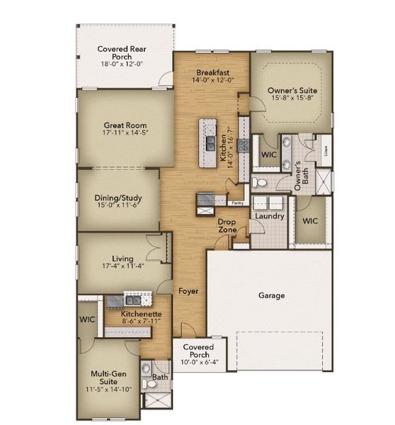2D floor plan layout for the The Seashore Multi-Gen by Chesapeake Homes in Traditions at Carolina Forest, Myrtle Beach, SC (Image 3). 2D floor plan layout for the The Seashore Multi-Gen by Chesapeake Homes in Traditions at Carolina Forest, Myrtle Beach, SC (Image 3).
