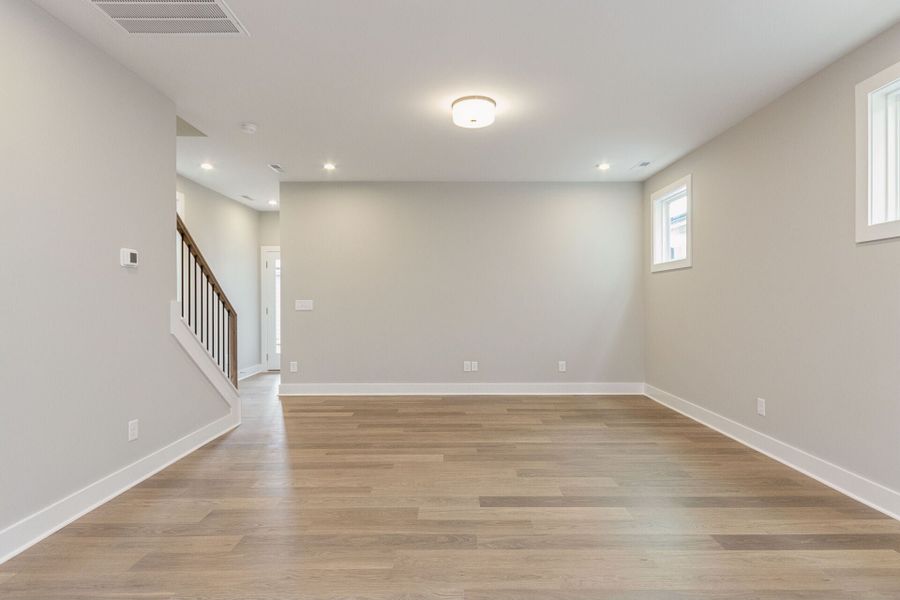 Representative unfurnished interior of a home built from the Onyx B by Homes by Dickerson in Chatham Park, Pittsboro (Image 13).