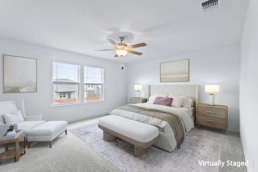 Photo of Pulte model home with same floor plan, not of actual home listed.