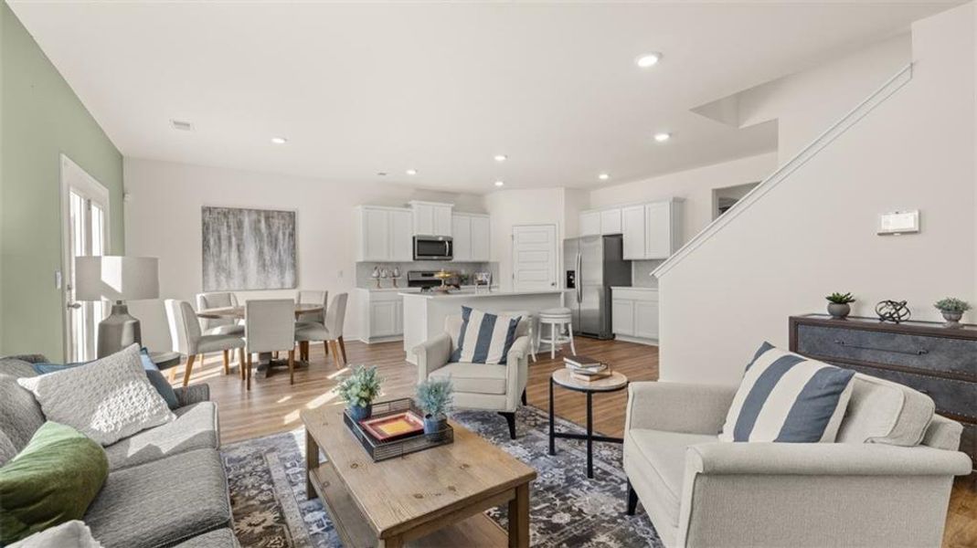 Furnished interior view inside a new home in Poplar Preserve, Newnan (Image 11). Furnished interior view inside a new home in Poplar Preserve, Newnan (Image 11).