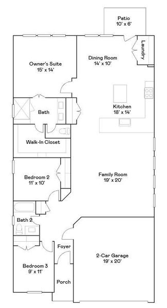 2D floor plan layout of this home in Synova, Crosby, TX (Image 4).