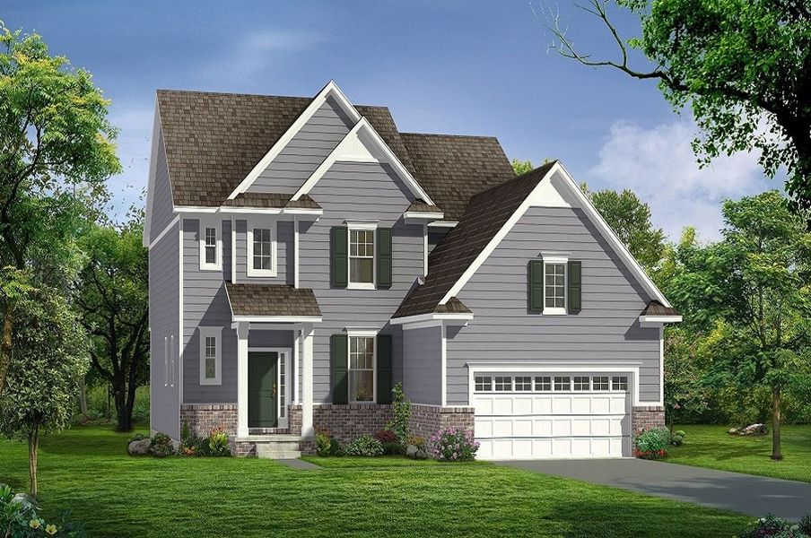 Representative exterior photo of a completed home built from the The Hartland by Norfolk Homes in Coronado Estates, Jackson, MI (Image 28).