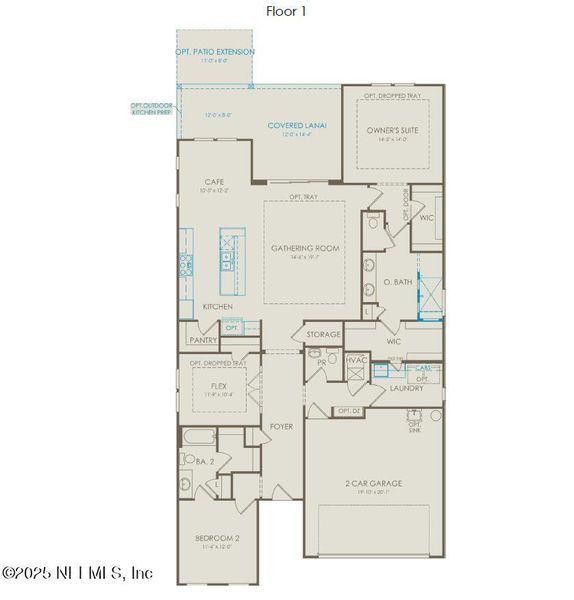 2D floor plan layout of this home in Del Webb Saint Johns, St. Johns, FL (Image 5).