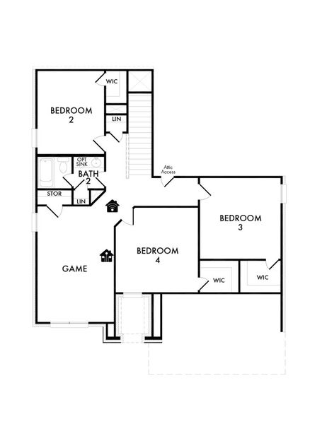 2D floor plan layout for the Raleigh by Impression Homes in Terra Vella, Haslet, TX (Image 4).