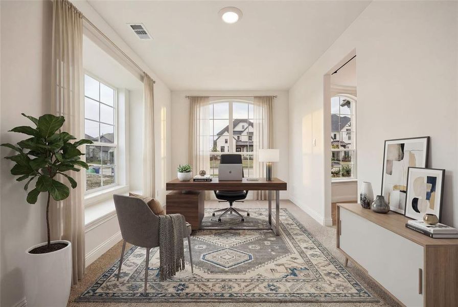 Furnished interior view inside a new home in Dominion of Pleasant Valley, Wylie (Image 10).