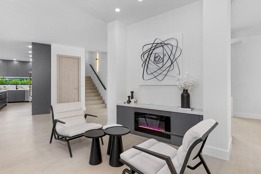 Living Area with Fireplace