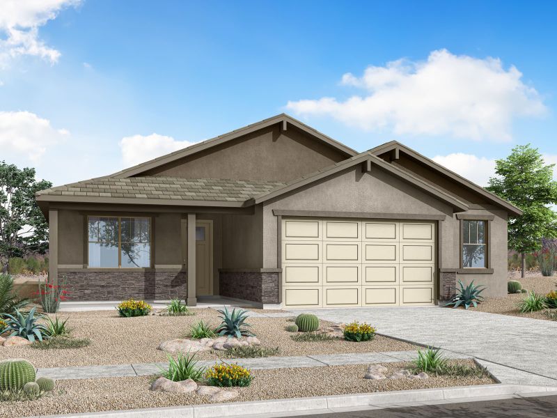 Representative exterior photo of a completed home built from the Mercury by Mattamy Homes in Las Ventanas, Goodyear, AZ (Image 23).