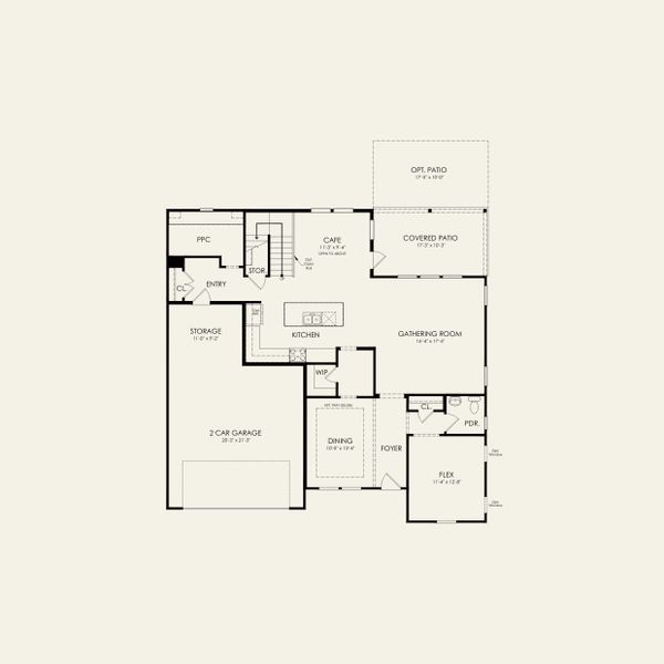 2D floor plan layout for the Dorset by Pulte Homes in The Retreat at Carolina Ridge, Harrisburg, NC (Image 3).
