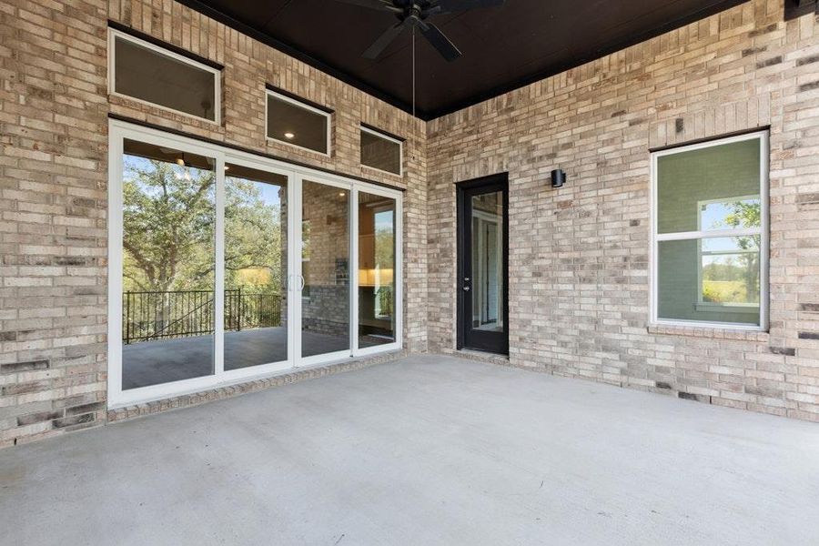 Exterior details and patio area of a home in Double Eagle Ranch, Cedar Creek (Image 18). Exterior details and patio area of a home in Double Eagle Ranch, Cedar Creek (Image 18).