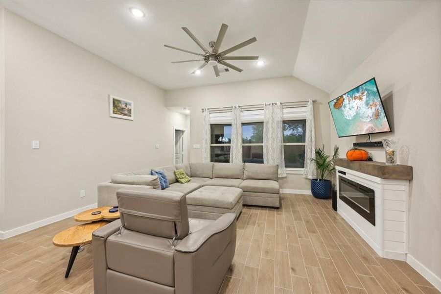 Living room from dining area.