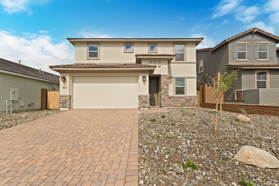 Representative exterior photo of a completed home built from the Glenstone by Taylor Morrison in Lucero Discovery Collection, Goodyear, AZ (Image 16).