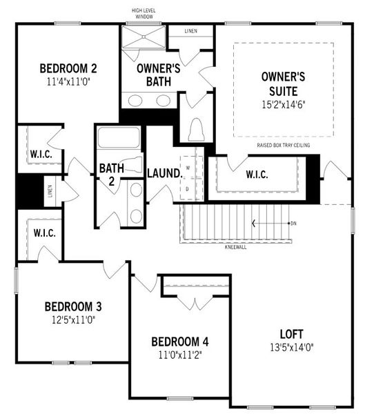 2D floor plan layout for the Sequoia by Mattamy Homes in Westfall, Gastonia, NC (Image 4).