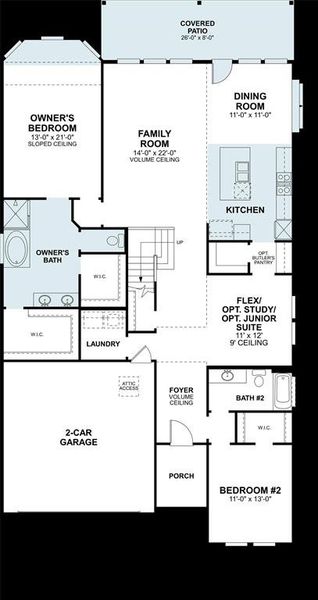 2D floor plan layout of this home in Aster Park, McKinney, TX (Image 3). 2D floor plan layout of this home in Aster Park, McKinney, TX (Image 3).