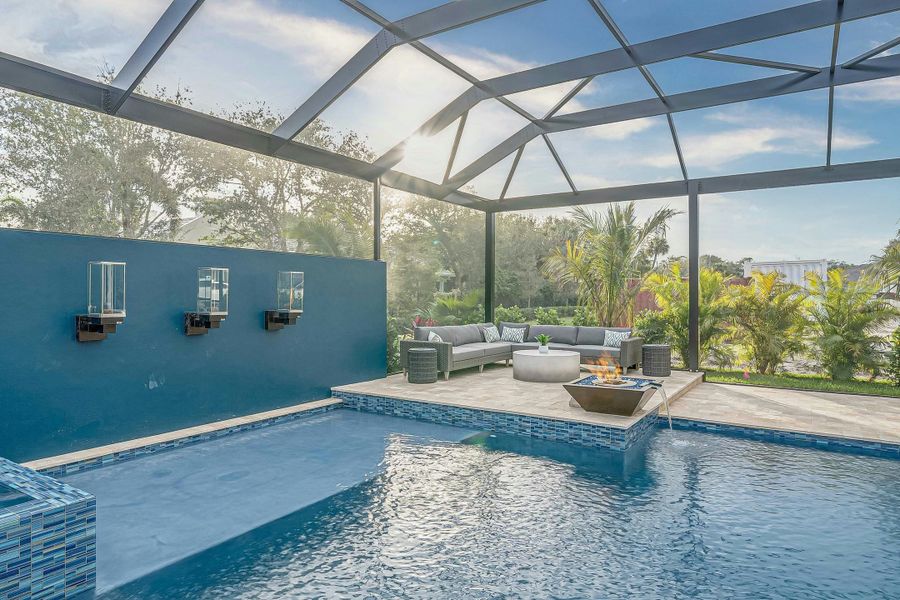 2D floor plan layout for the Sand Dollar Grande by GHO Homes in The Strand, Indian River Shores, FL (Image 84).