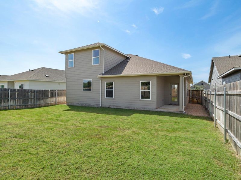 Exterior details and patio area of a home in Cool Water at Sonterra, Jarrell (Image 20).