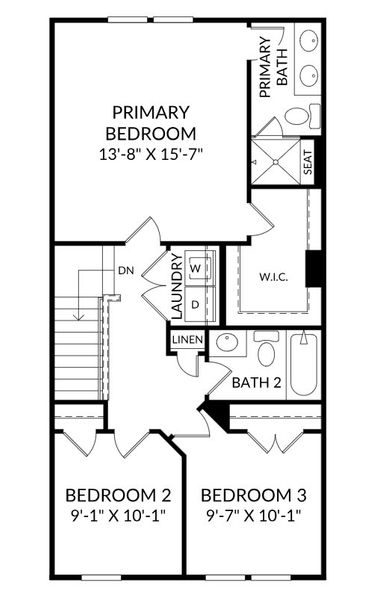 2D floor plan layout for the The Quinn by Stanley Martin Homes in Croftside Townhomes, Powder Springs, GA (Image 5). 2D floor plan layout for the The Quinn by Stanley Martin Homes in Croftside Townhomes, Powder Springs, GA (Image 5).