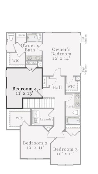 2D floor plan layout for the Alexander by McKee Homes in Bedford, Raeford, NC (Image 24).
