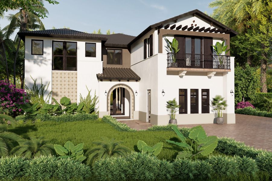 Representative exterior photo of a completed home built from the Oasis by CC Homes in Estates by Turnberry, Davie, FL (Image 11). Representative exterior photo of a completed home built from the Oasis by CC Homes in Estates by Turnberry, Davie, FL (Image 11).