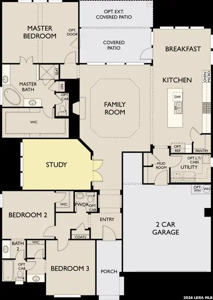 2D floor plan layout of this home in Megan's Landing, Castroville, TX (Image 2). 2D floor plan layout of this home in Megan's Landing, Castroville, TX (Image 2).