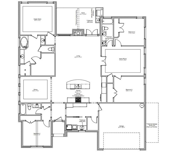 2D floor plan layout for the The Savannah by Reece Homes in Oakmont, Bryan, TX (Image 3).
