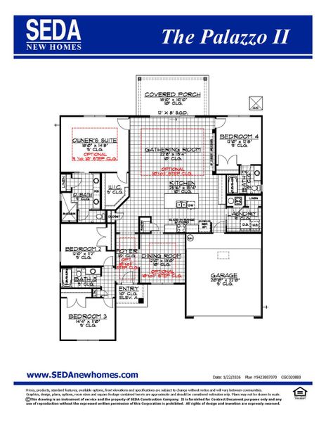 2D floor plan layout for the Palazzo II by SEDA New Homes in Sandy Ridge, Yulee, FL (Image 3). 2D floor plan layout for the Palazzo II by SEDA New Homes in Sandy Ridge, Yulee, FL (Image 3).