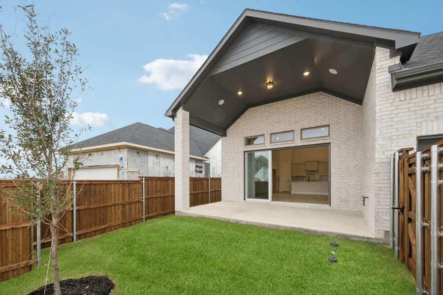 Exterior details and patio area of a home in The Grove Frisco, Frisco (Image 3).