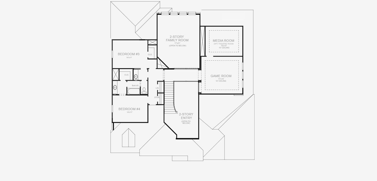 2D floor plan layout for the 3656W by Perry Homes in Sweetgrass 80', Haslet, TX (Image 4). 2D floor plan layout for the 3656W by Perry Homes in Sweetgrass 80', Haslet, TX (Image 4).