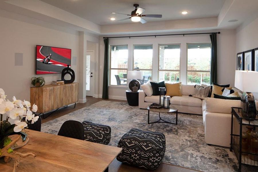 Furnished interior view inside a new home in South Oak 50s, Lakewood Village (Image 7). Furnished interior view inside a new home in South Oak 50s, Lakewood Village (Image 7).