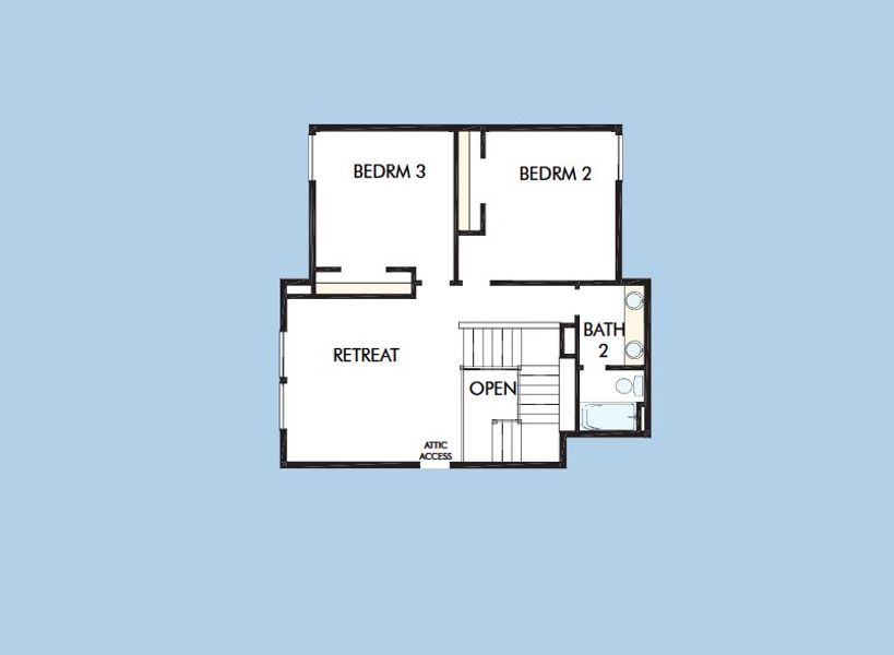 2D floor plan layout for the The Ziegler by David Weekley Homes in Two Step Farm 42', Montgomery, TX (Image 6).