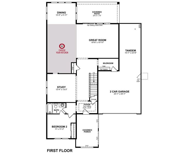 2D floor plan layout for the Watson by Beazer Homes in Montana Vista: Summit, Buckeye, AZ (Image 3).