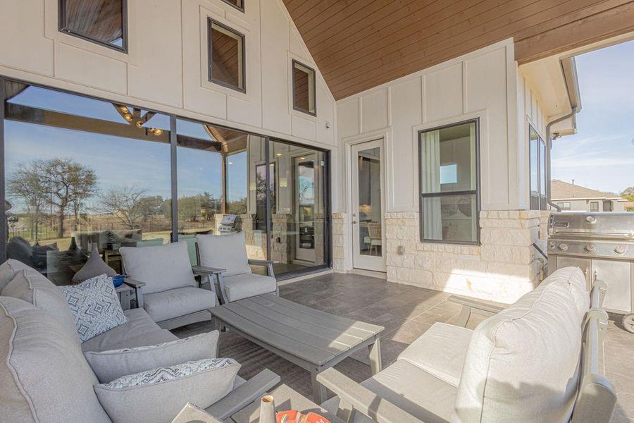Exterior details and patio area of a home in North Haven, Liberty Hill (Image 22).