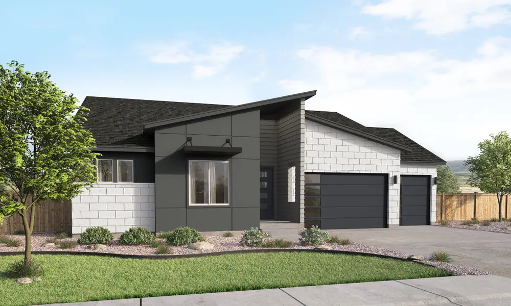 Representative exterior photo of a completed home built from the Tenley by Lokal Homes in Paint Brush Hills, Peyton, CO (Image 2). Representative exterior photo of a completed home built from the Tenley by Lokal Homes in Paint Brush Hills, Peyton, CO (Image 2).