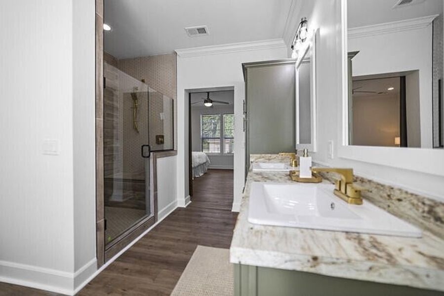 Furnished interior view inside a new home in , Cross (Image 15).