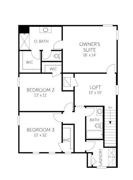 2D floor plan layout for the Thornton - Single Family Homes by Dream Finders Homes in Amberly, Green Cove Springs, FL (Image 6).