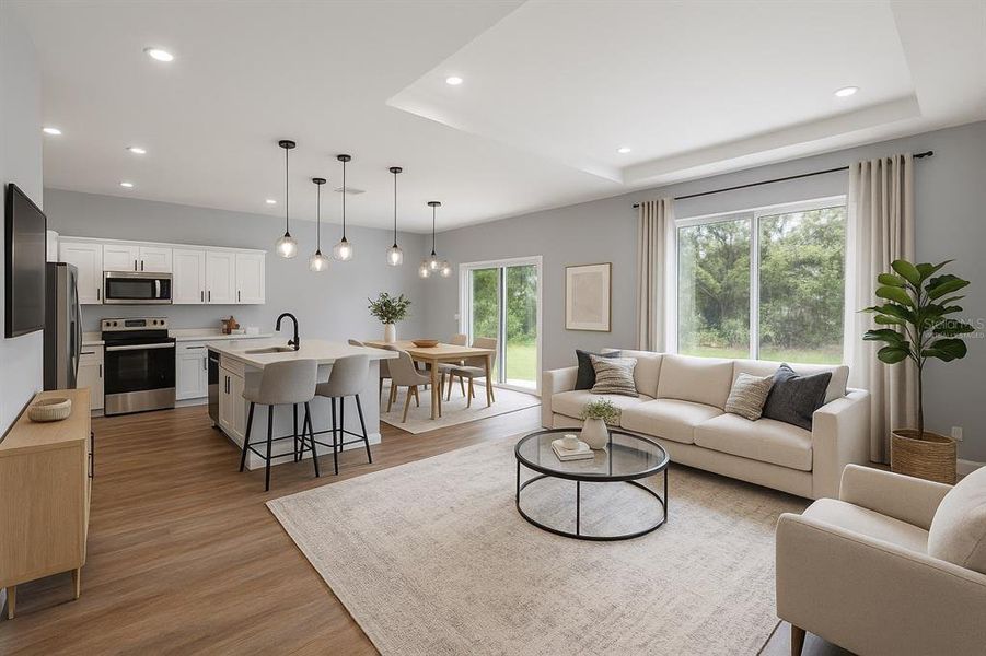 virtually staged Living area