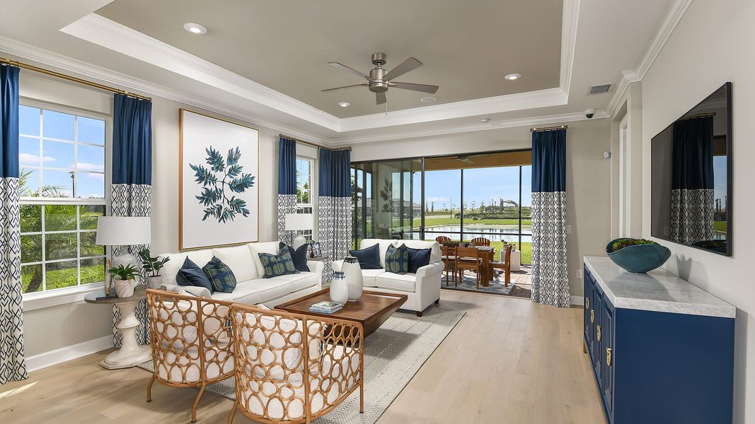 Furnished interior view inside a new home in Esplanade by the Islands, Naples (Image 4).