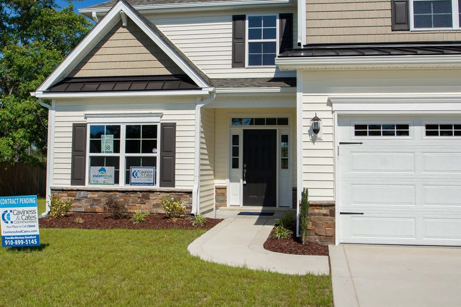 Representative exterior photo of a completed home built from the Aberdeen by Caviness & Cates Communities in Bartlett Manor, Youngsville, NC (Image 101).