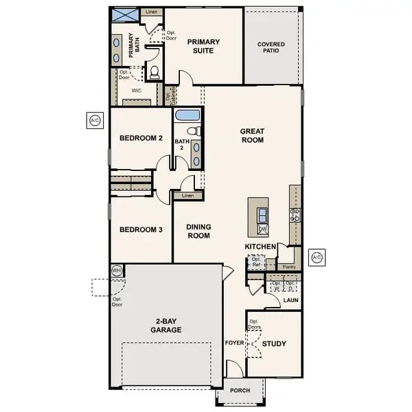 2D floor plan layout for the Raven by Century Communities in Palomino Ranch, Maricopa, AZ (Image 3).