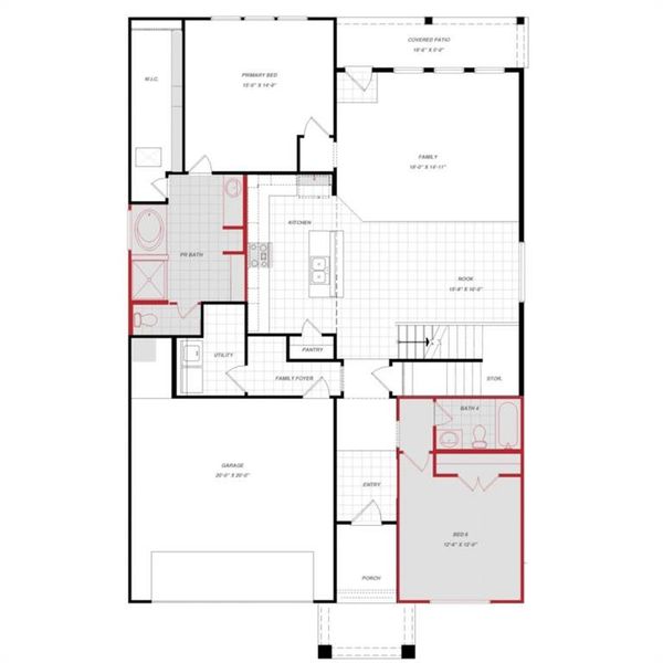 2D floor plan layout of this home in Providence Commons Sales Phase 1, Aubrey, TX (Image 3). 2D floor plan layout of this home in Providence Commons Sales Phase 1, Aubrey, TX (Image 3).