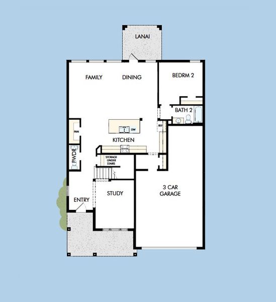 2D floor plan layout for the The Bradley by David Weekley Homes in Oakfield at Mount Dora Village Series, Mount Dora, FL (Image 4). 2D floor plan layout for the The Bradley by David Weekley Homes in Oakfield at Mount Dora Village Series, Mount Dora, FL (Image 4).