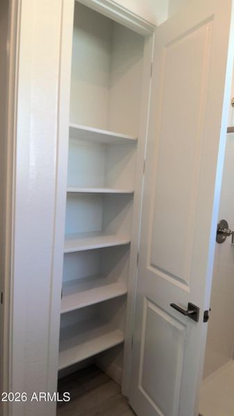 Linen storage in master bath