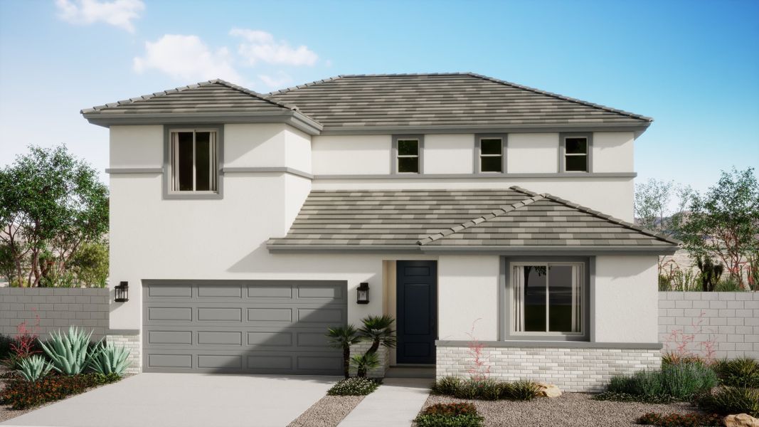 Representative exterior photo of a completed home built from the King by Risewell Homes in Wildera, San Tan Valley, AZ (Image 3). Representative exterior photo of a completed home built from the King by Risewell Homes in Wildera, San Tan Valley, AZ (Image 3).