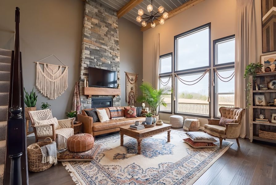 Representative furnished interior of a home built from the Paxton by Fischer Homes in Governor’s Preserve, Canton (Image 45).