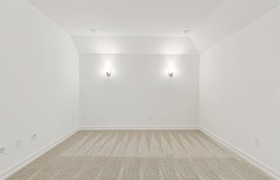 Deep media room perfect for movie nights and entertainment  *Real home pictured