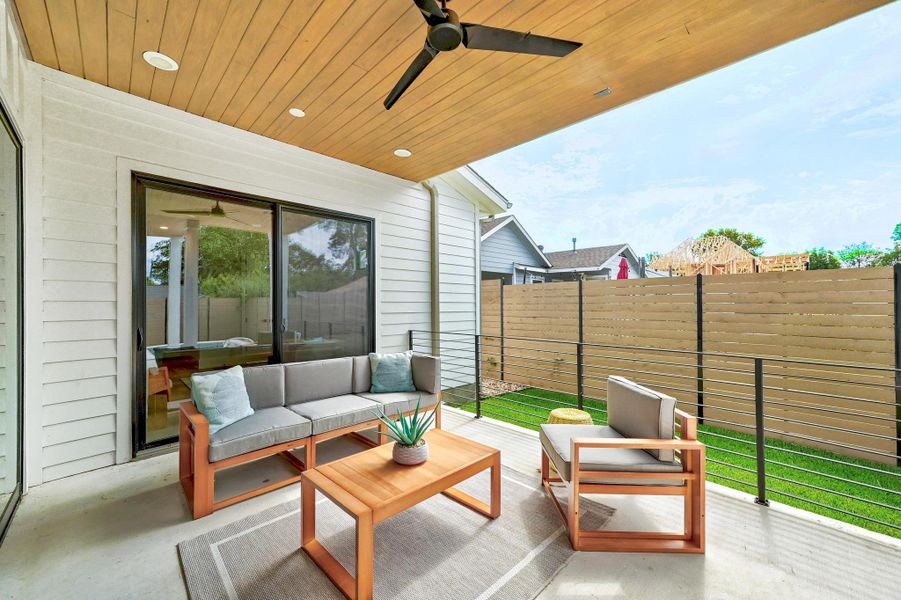 Exterior details and patio area of a home in , Austin (Image 3).