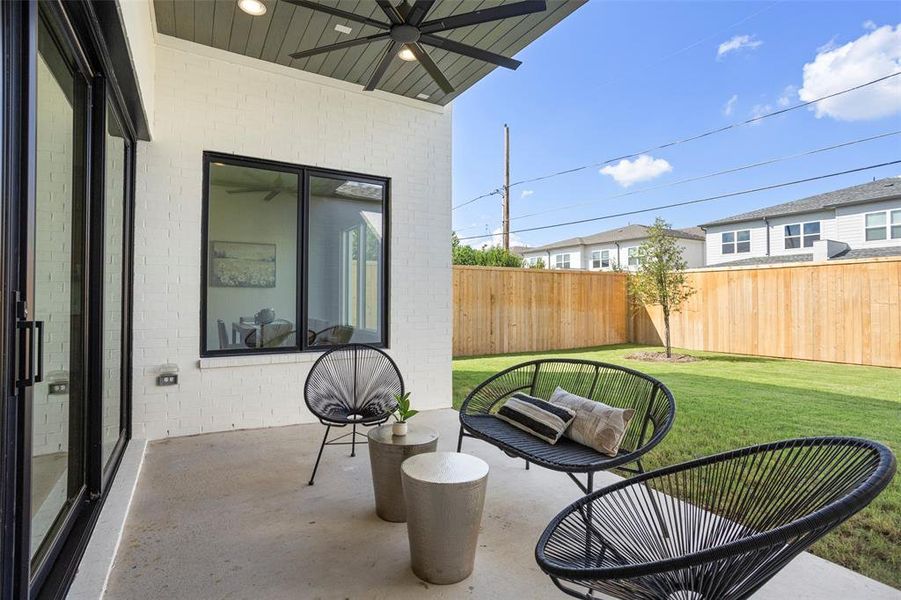 Exterior details and patio area of a home in , Dallas (Image 3). Exterior details and patio area of a home in , Dallas (Image 3).