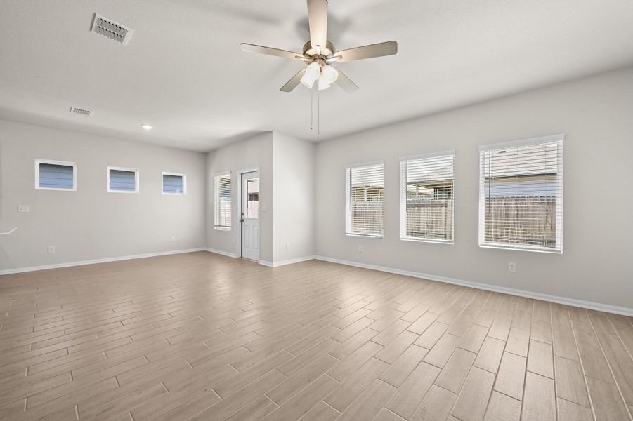 Living room and dining room.